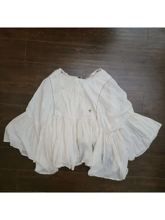 Anthorpologie Nikasha Jamandi Maya Blouse Embroidered Boho Chic Hippie Womens M - Picture 3 of 8